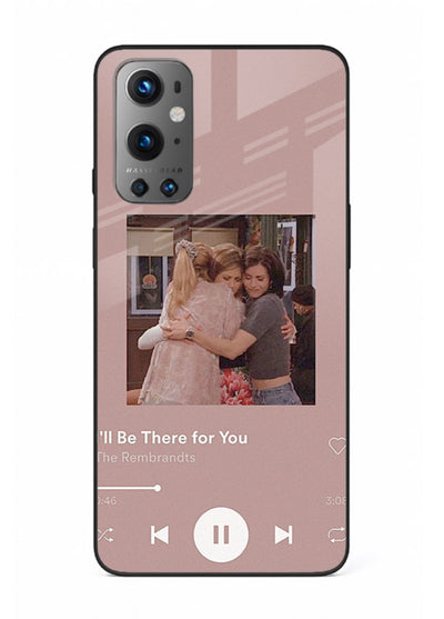 Music player themed artwork printed on glossy tempered glass OnePlus 9 back cover