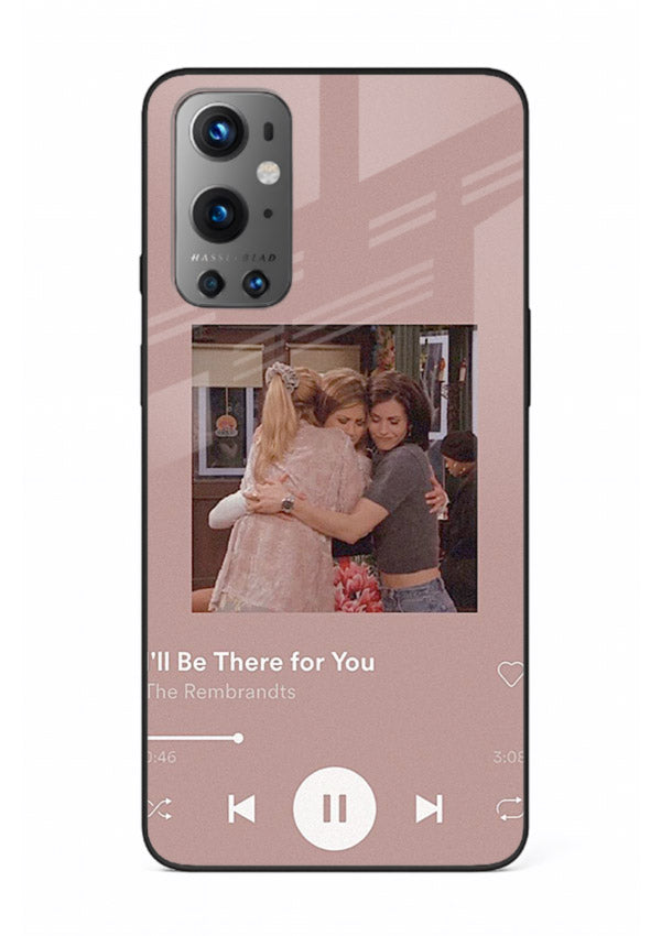 Music player themed artwork printed on glossy tempered glass OnePlus 9 back cover