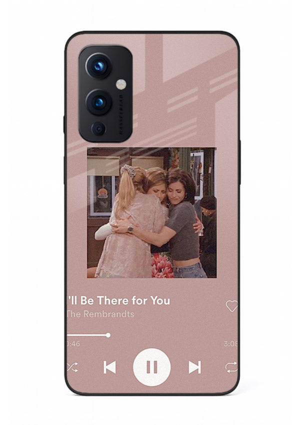 Music player themed artwork printed on glossy tempered glass OnePlus 9 Pro back cover