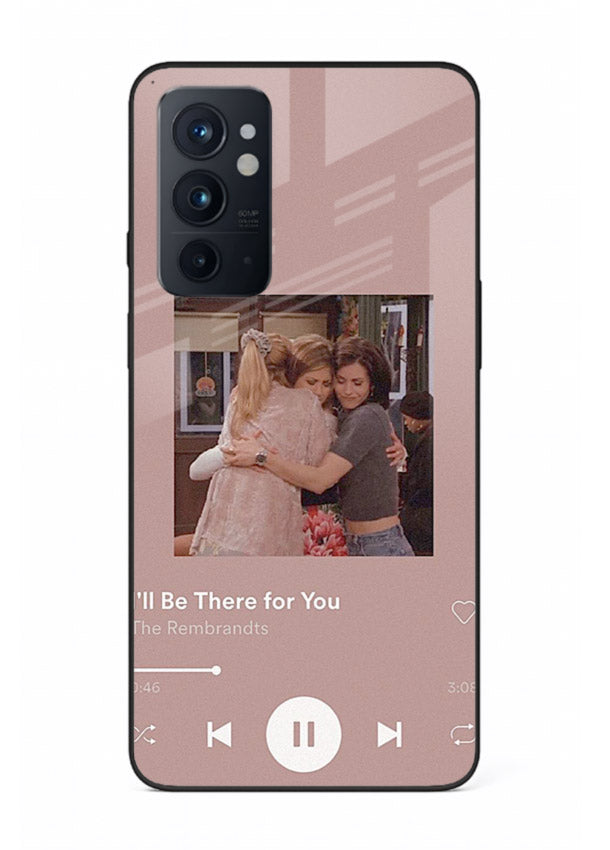 Music player themed artwork printed on glossy tempered glass OnePlus 9RT back cover