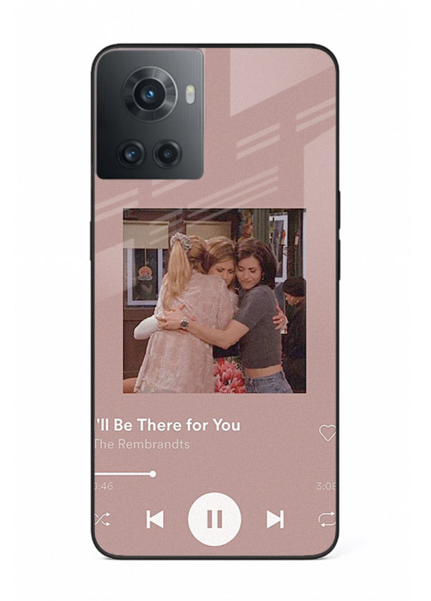 Music player themed artwork printed on glossy tempered glass OnePlus 10R back cover