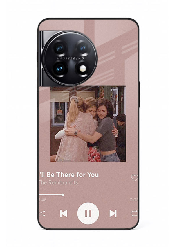 Music player themed artwork printed on glossy tempered glass OnePlus 11 back cover