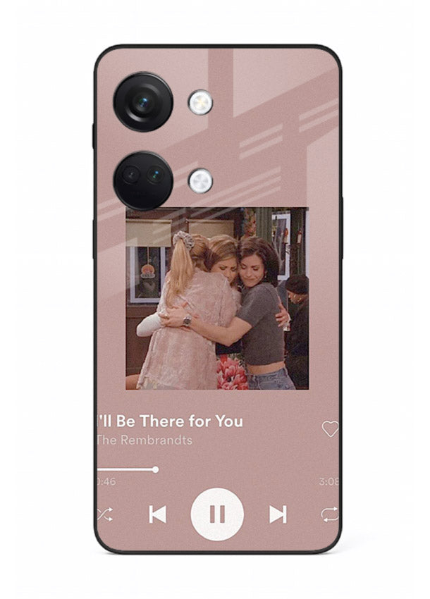 Music player themed artwork printed on glossy tempered glass OnePlus Nord 3 back cover