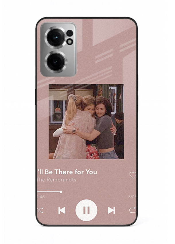 Music player themed artwork printed on glossy tempered glass OnePlus Nord CE2 5G back cover