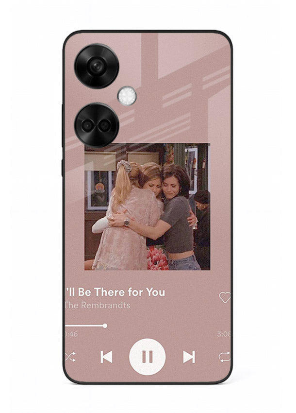 Music player themed artwork printed on glossy tempered glass OnePlus Nord CE3 back cover