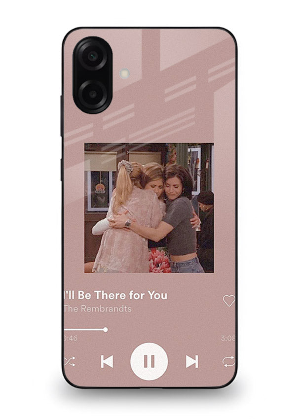 Music player themed artwork printed on glossy tempered glass Samsung A07 4G back cover