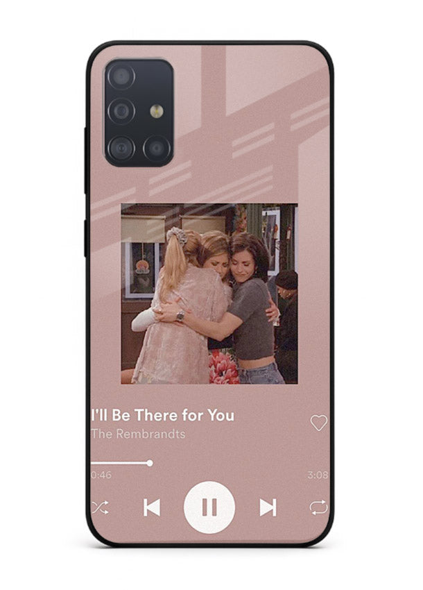 Music player themed artwork printed on glossy tempered glass Samsung A71 back cover