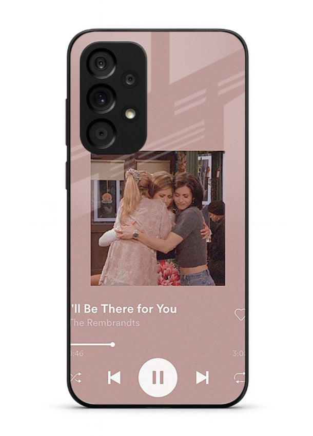Music player themed artwork printed on glossy tempered glass Samsung A73 5G back cover