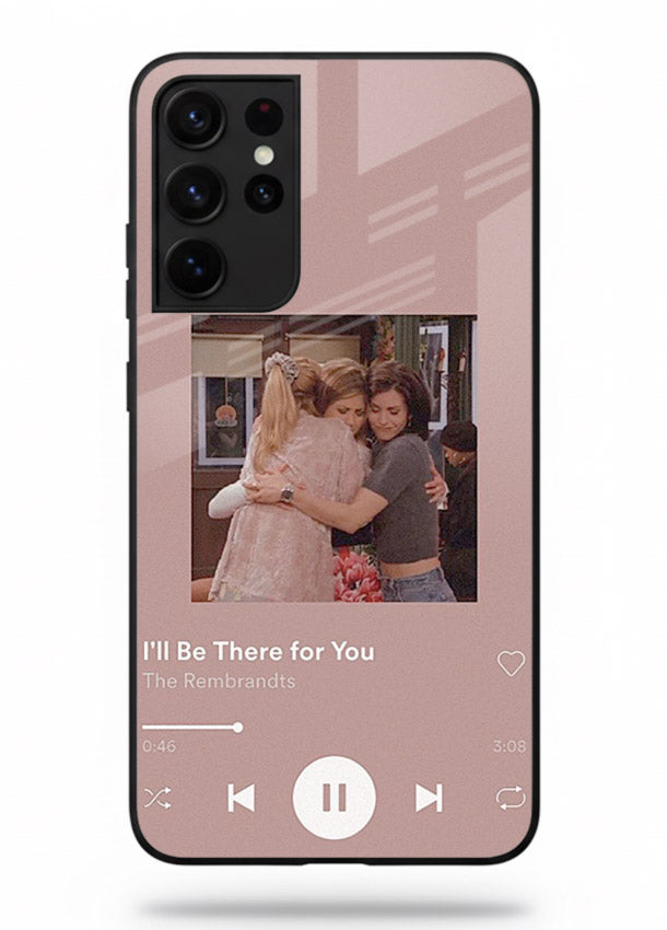 Music player themed artwork printed on glossy tempered glass Samsung S21 Ultra back cover