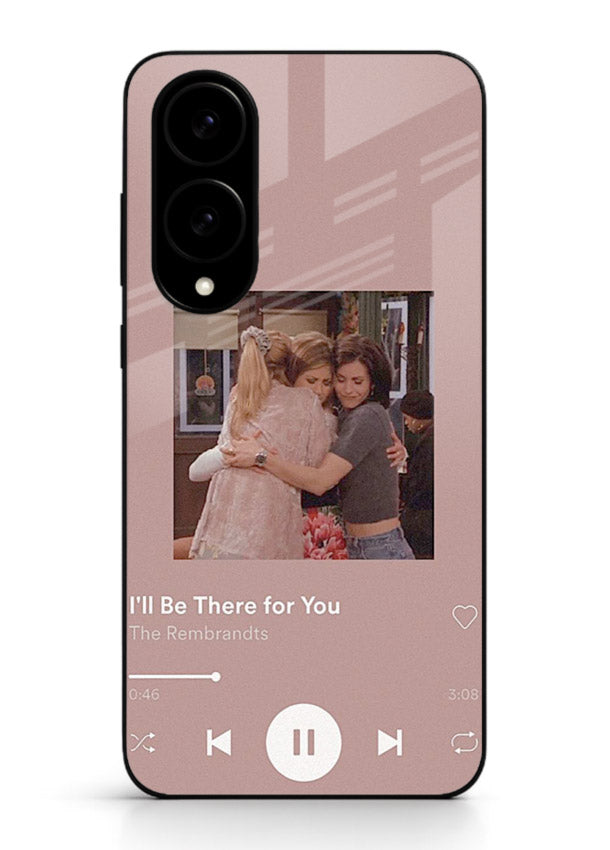 Music player themed artwork printed on glossy tempered glass Samsung S25 Edge back cover