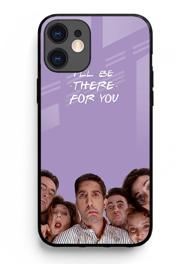 Purple friends quote artwork printed on premium tempered glass iPhone 11 back cover