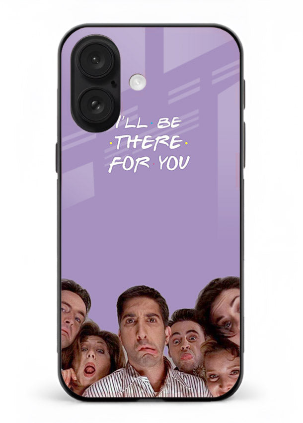 Purple friends quote artwork printed on premium tempered glass iPhone 18 back cover