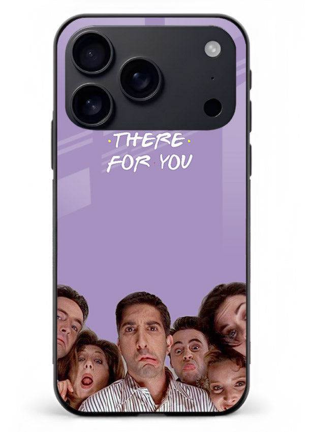 Purple friends quote artwork printed on premium tempered glass iPhone 17 Pro Max back cover