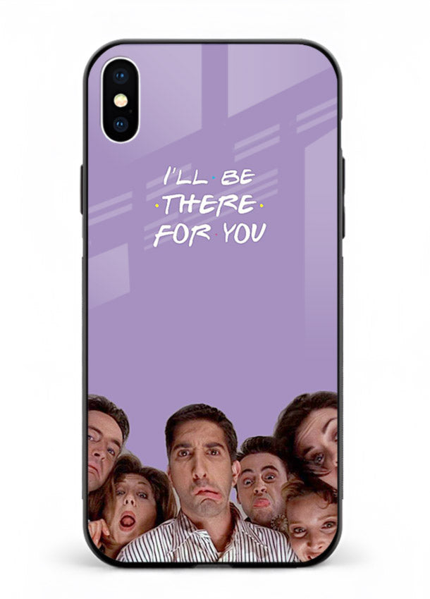 Purple friends quote artwork printed on premium tempered glass iPhone XS Max back cover