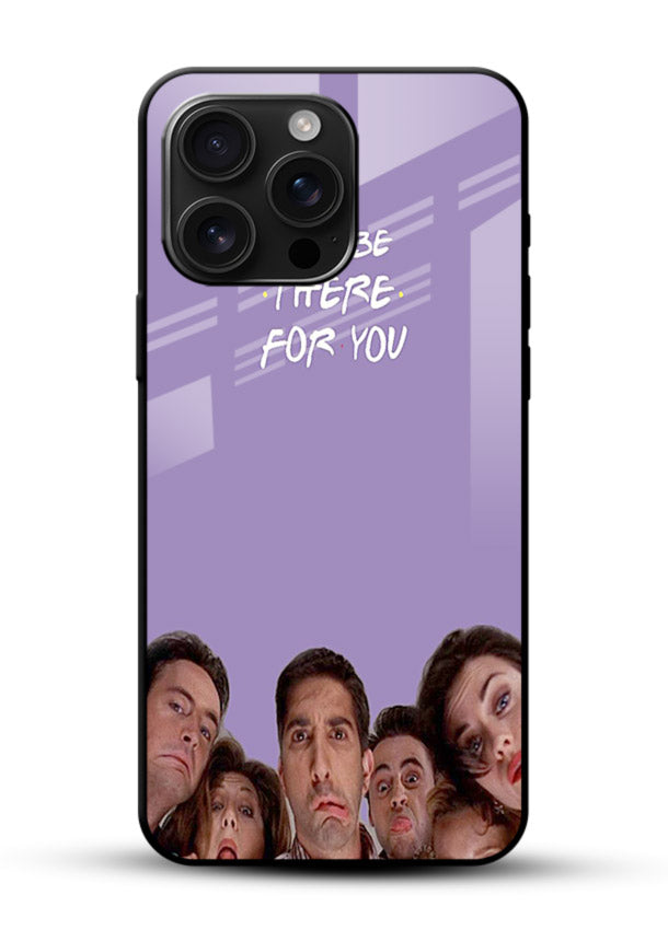 Purple friends quote artwork printed on premium tempered glass phone back cover - 1