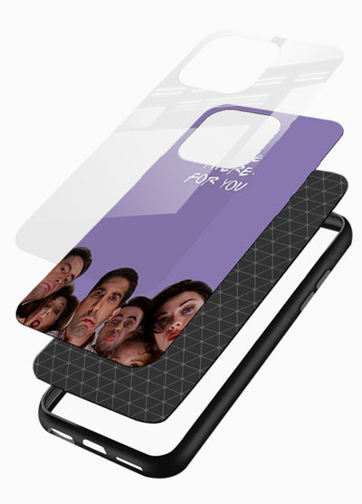 Purple friends quote artwork printed on premium tempered glass phone back cover - 3