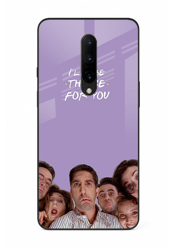Purple friends quote artwork printed on premium tempered glass OnePlus 7 Pro back cover
