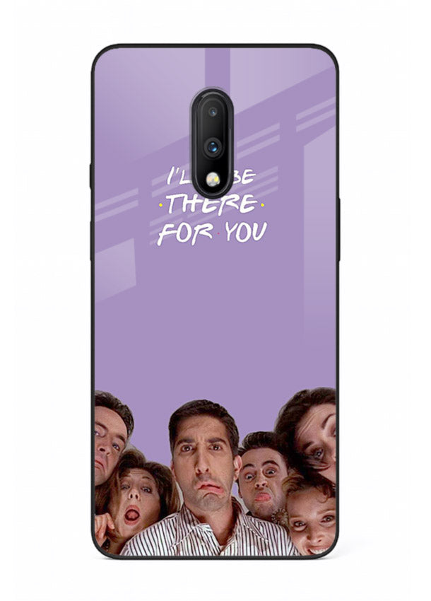 Purple friends quote artwork printed on premium tempered glass OnePlus 7 back cover