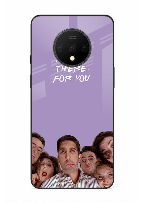 Purple friends quote artwork printed on premium tempered glass OnePlus 7T back cover