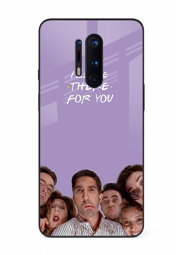 Purple friends quote artwork printed on premium tempered glass OnePlus 8 Pro back cover