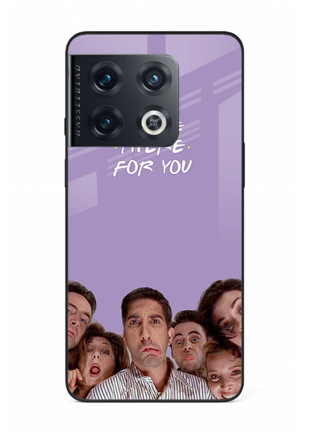 Purple friends quote artwork printed on premium tempered glass OnePlus 10 Pro back cover