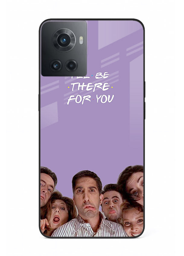 Purple friends quote artwork printed on premium tempered glass OnePlus 10R back cover