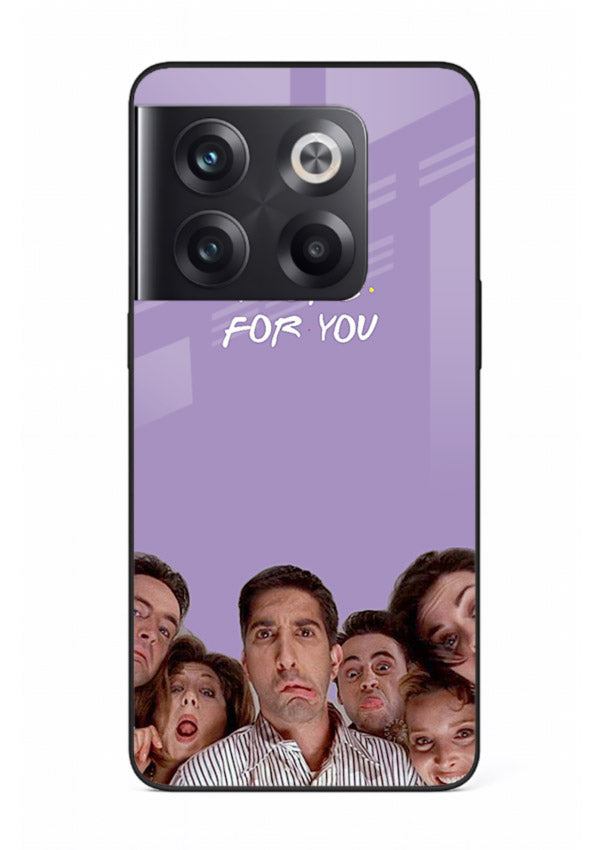 Purple friends quote artwork printed on premium tempered glass OnePlus 10T back cover