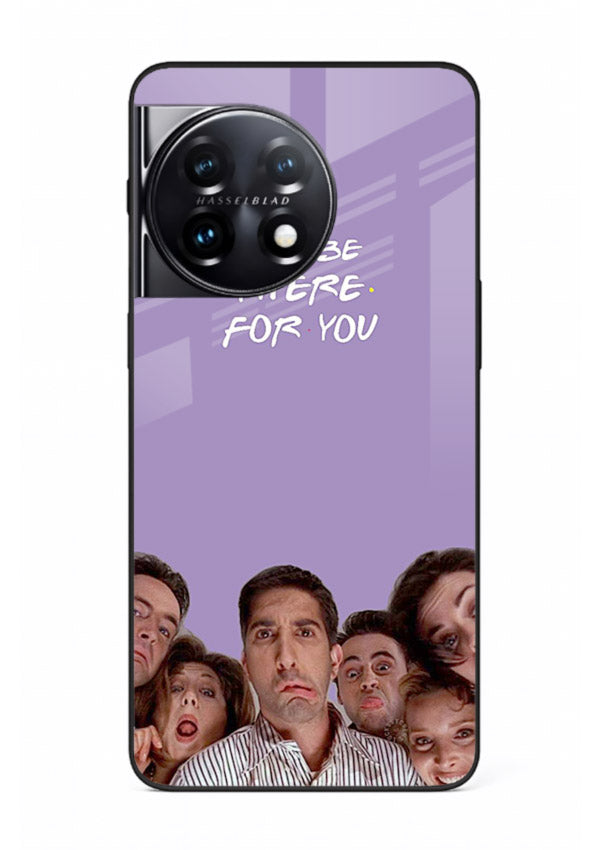 Purple friends quote artwork printed on premium tempered glass OnePlus 11R back cover