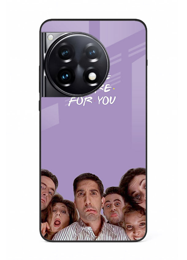 Purple friends quote artwork printed on premium tempered glass OnePlus 12R back cover