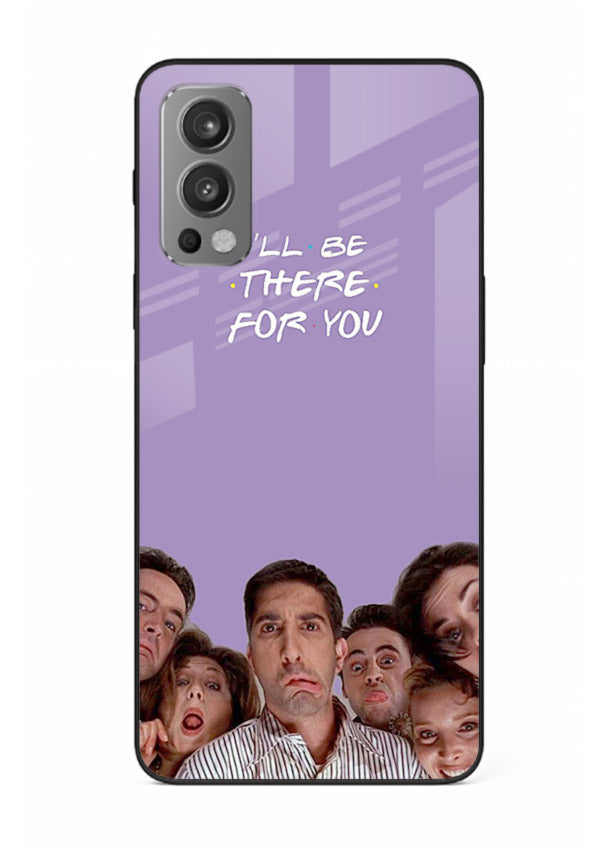 Purple friends quote artwork printed on premium tempered glass OnePlus Nord 2 back cover