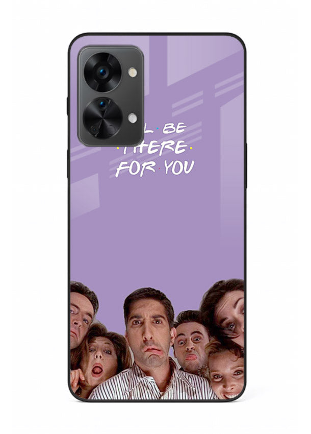 Purple friends quote artwork printed on premium tempered glass OnePlus Nord 2T back cover