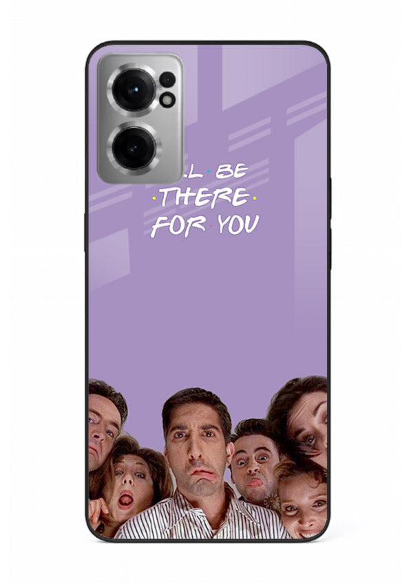 Purple friends quote artwork printed on premium tempered glass OnePlus Nord CE2 5G back cover