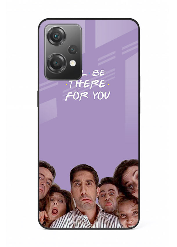 Purple friends quote artwork printed on premium tempered glass OnePlus Nord CE2 Lite 5G back cover