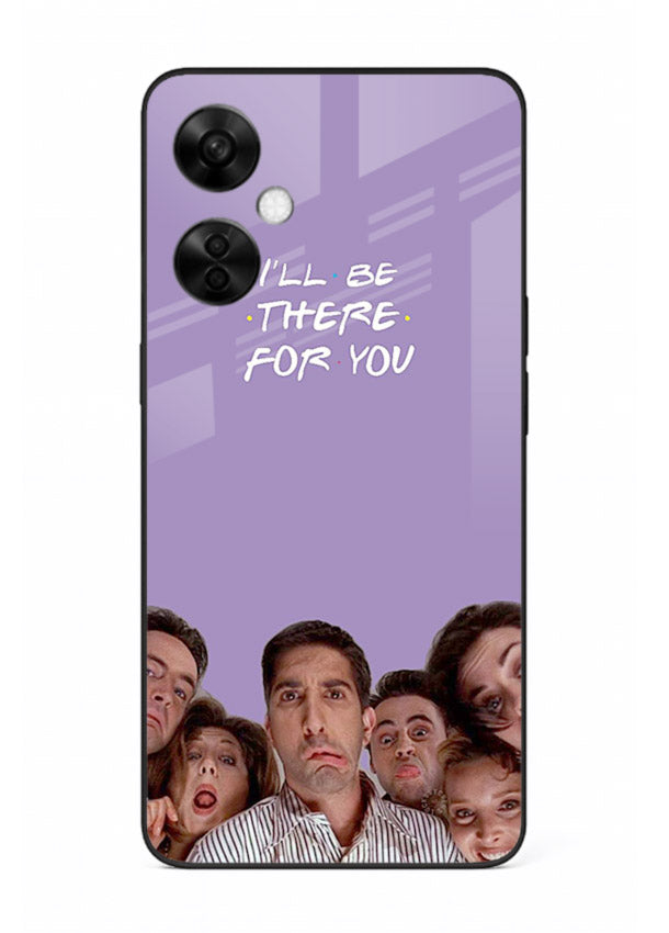 Purple friends quote artwork printed on premium tempered glass OnePlus Nord CE3 Lite back cover