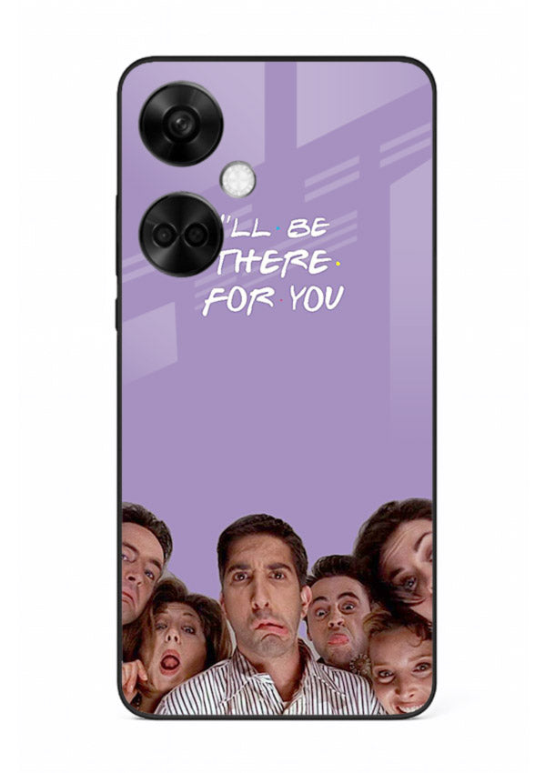 Purple friends quote artwork printed on premium tempered glass OnePlus Nord CE3 back cover