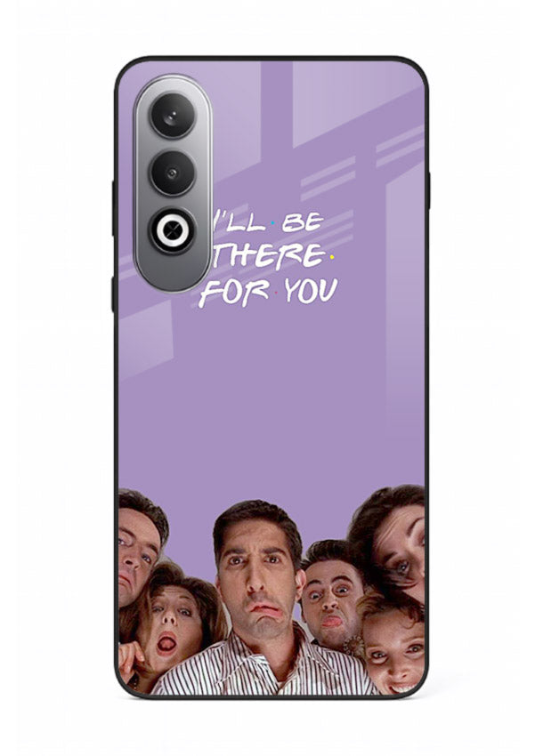 Purple friends quote artwork printed on premium tempered glass OnePlus Nord CE4 back cover