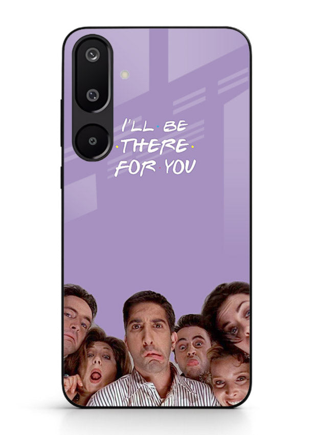 Purple friends quote artwork printed on premium tempered glass Samsung M16 5G back cover