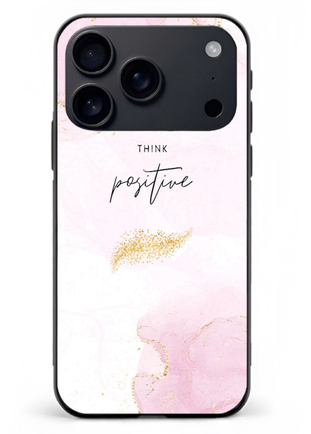 Pink cloudscape quote printed on iphone 18 pro max glass back cover with calming tones.