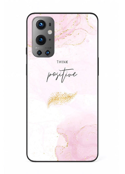 Pink cloudscape quote printed on OnePlus 9 glass back cover with calming tones.