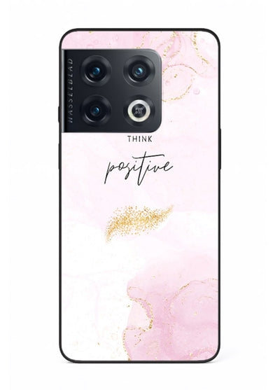 Pink cloudscape quote printed on OnePlus 10 Pro glass back cover with calming tones.