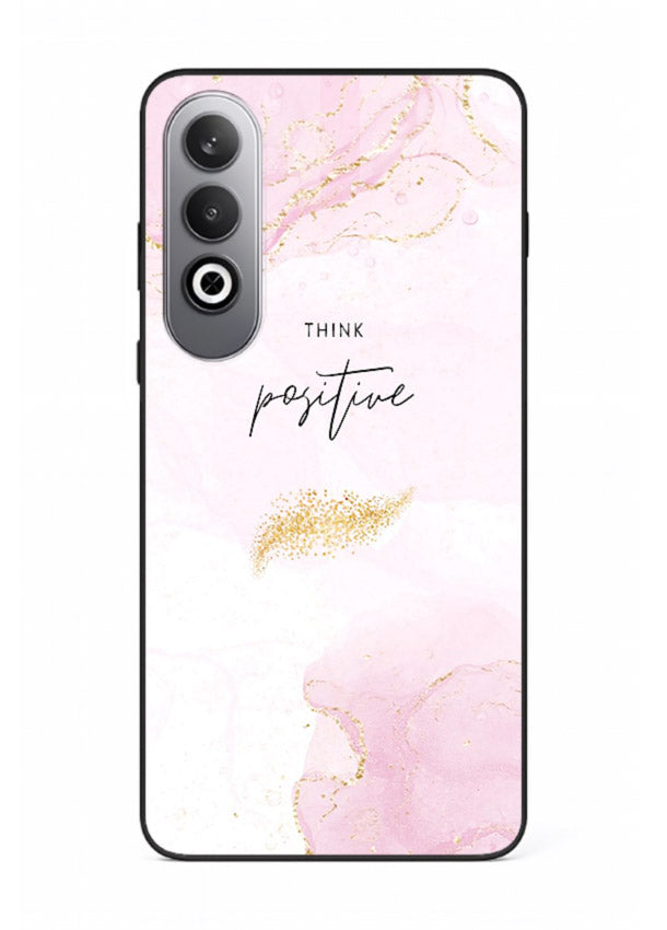 Pink cloudscape quote printed on OnePlus Nord CE4 glass back cover with calming tones.