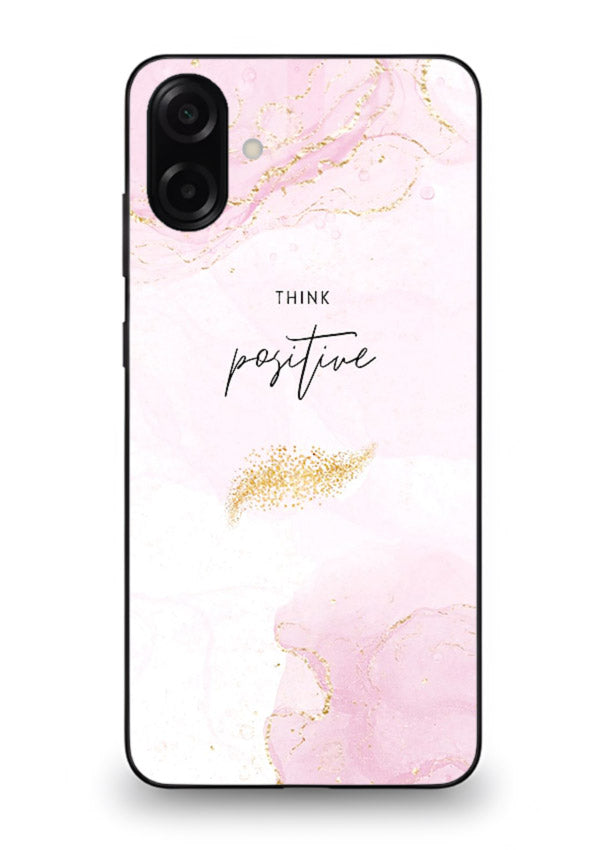Pink cloudscape quote printed on Samsung A07 4G glass back cover with calming tones.