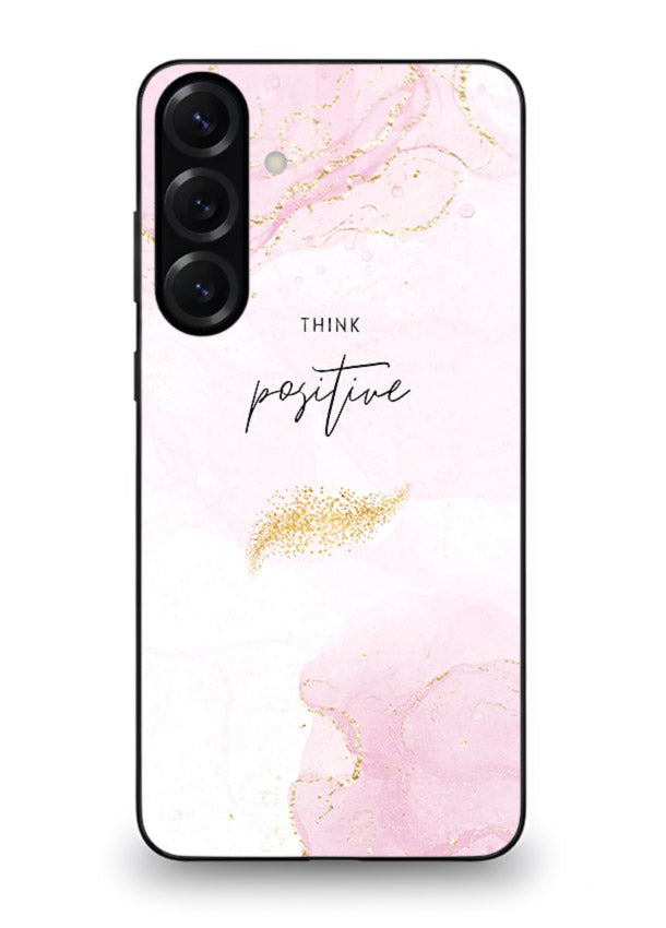 Pink cloudscape quote printed on Samsung M54 5G glass back cover with calming tones.