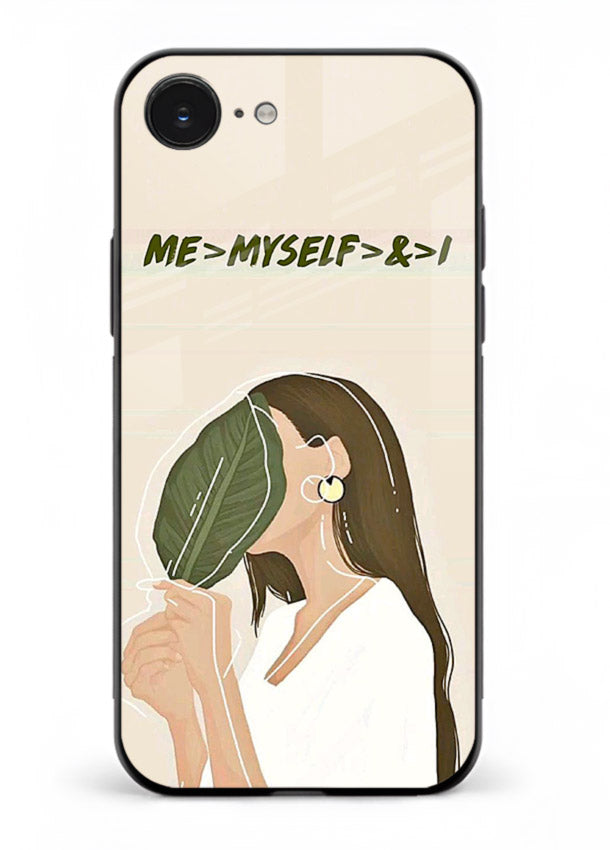 Thinking Girl Pink minimal girl artwork iphone 16e glass back cover