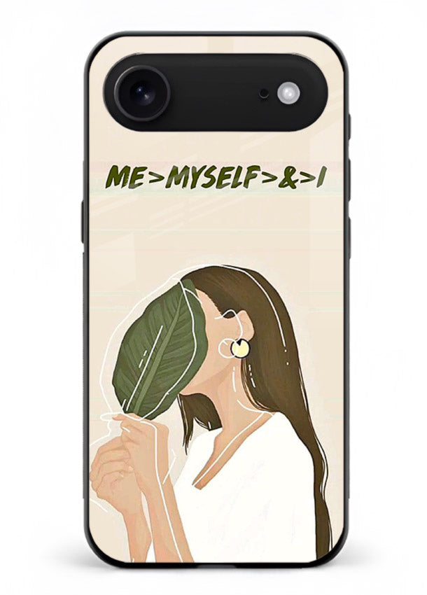 Thinking Girl Pink minimal girl artwork iphone 18 air glass back cover