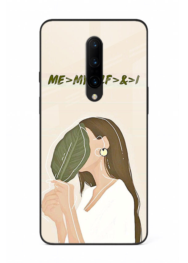 Thinking Girl Pink minimal girl artwork OnePlus 8 glass back cover