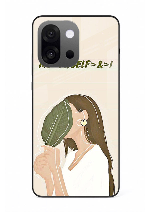 Thinking Girl Pink minimal girl artwork OnePlus 13s glass back cover