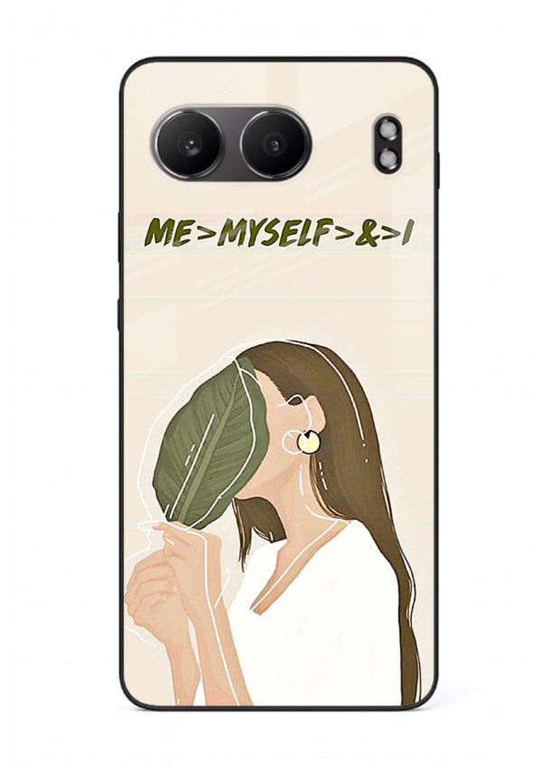 Thinking Girl Pink minimal girl artwork OnePlus Nord 4 glass back cover