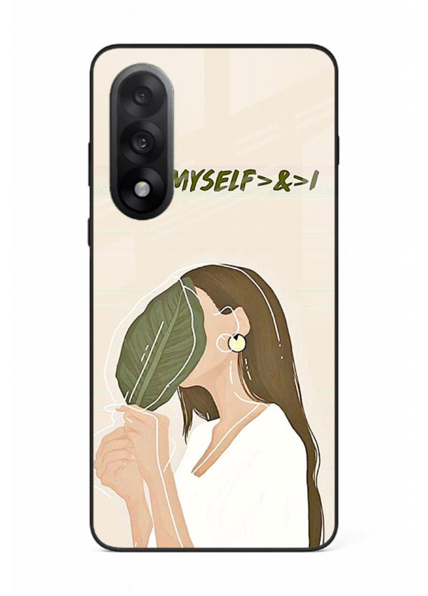 Thinking Girl Pink minimal girl artwork OnePlus Nord 5 glass back cover