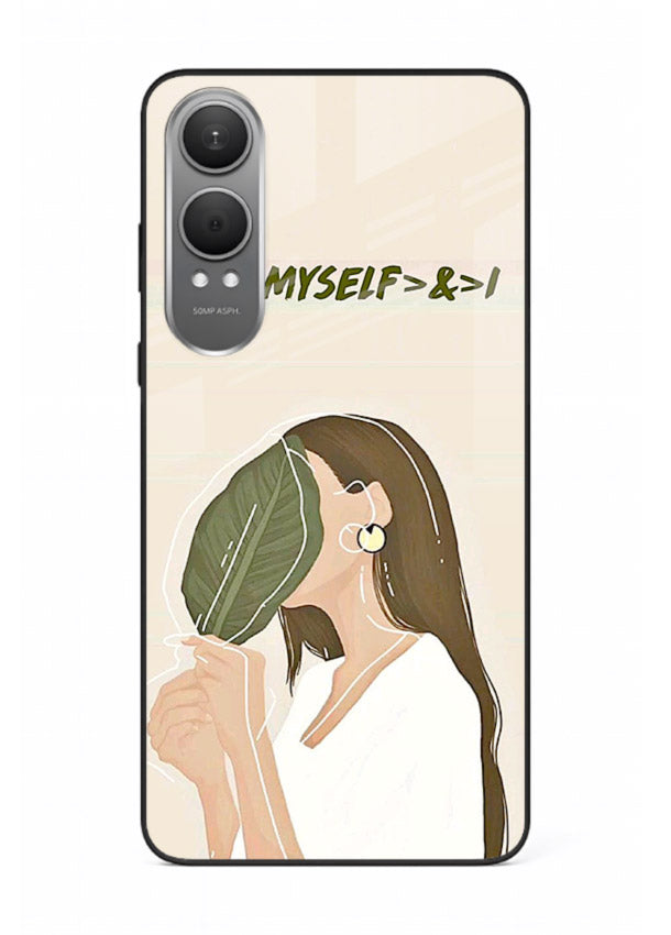 Thinking Girl Pink minimal girl artwork OnePlus Nord CE4 Lite glass back cover